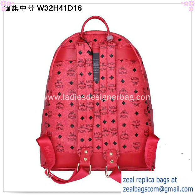 High Quality Replica MCM Medium Flag of UK Backpack MC5173 Red